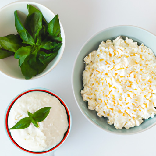 Delicious dish of Cottage cheese and basil 91681